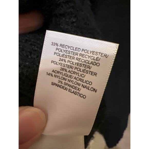 Lucky Brand Fair Isle Sweater Black & Cream Women's Size Large Fishermancore - Picture 5 of 5